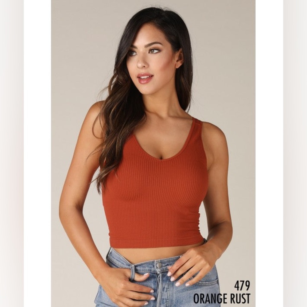 Women's Rust Ribbed Crop Top NikiBiki -one size